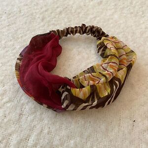 Maroon and Yellow Knot Headband